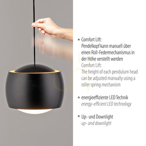 BALLINI Pendellampa 15260-18 Svart 1xLED small 3