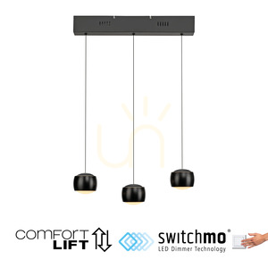 BALLINI Taklampa 15261-18 Svart 3xLED small 1