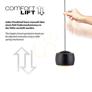 BALLINI Taklampa 15261-18 Svart 3xLED small 6