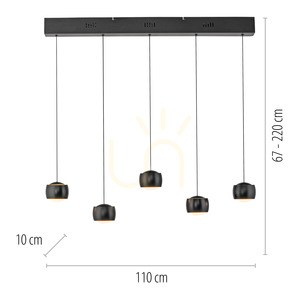 BALLINI Taklampa 15262-18 Svart 5xLED small 8