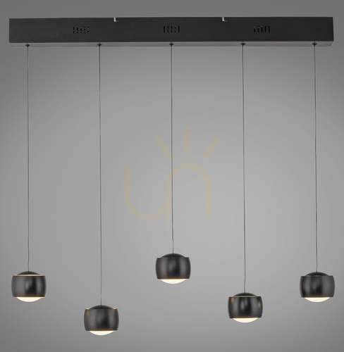 Kontrollera BALLINI Taklampa 15262-18 Svart 5xLED