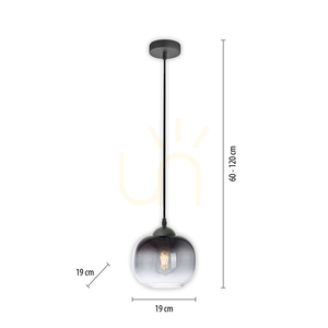 ZEA Pendellampa 15420-18 Svart 1xE27 small 8