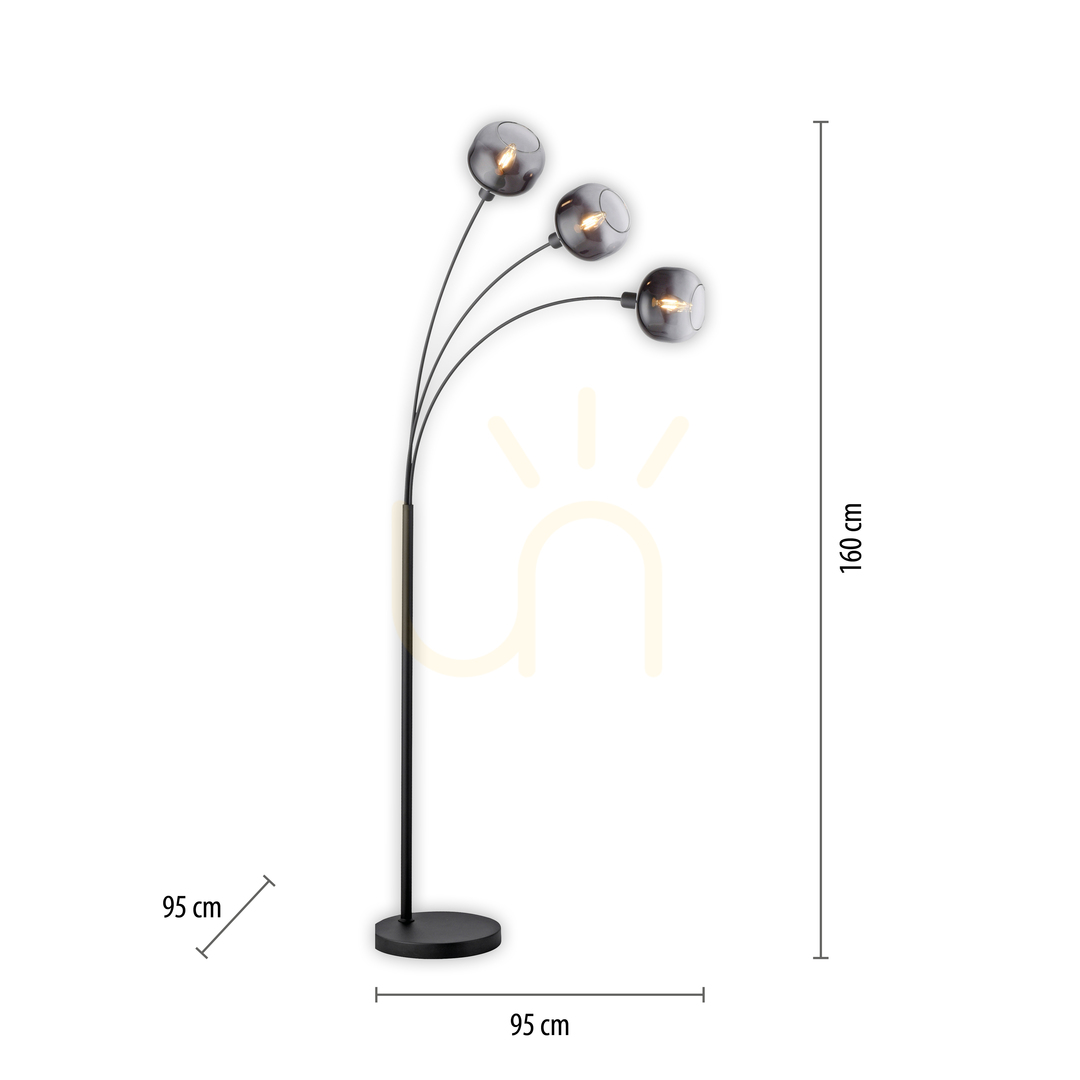 Display ZEA Golvlampa 15422-18 Svart 3xE14 ZEA Golvlampa 15422-18 Svart 3xE14