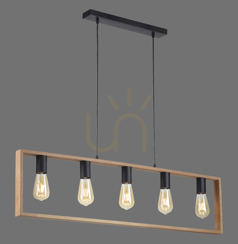 Kontrollera FRANKY Taklampa 15653-18 Svart 5xE27