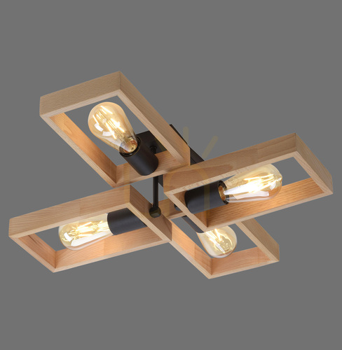 Kontrollera Plafond FRANKY 15656-18 Svart 4xE27