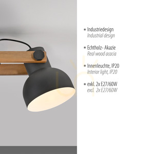 Plafond CUP 2.0 15744-18 Svart 2xE27 small 3