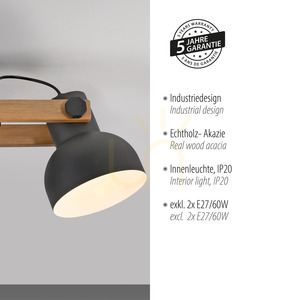 Plafond CUP 2.0 15744-18 Svart 2xE27 small 4