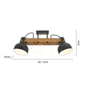 Plafond CUP 2.0 15744-18 Svart 2xE27 small 8