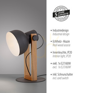CUP 2.0 Bordslampa 15746-18 Svart 1xE27 small 4