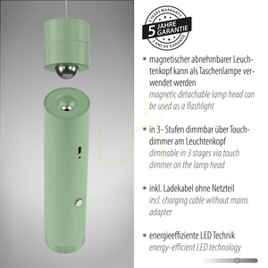 ATTACH Pendellampa 18281-43 Grön 1xLED small 4