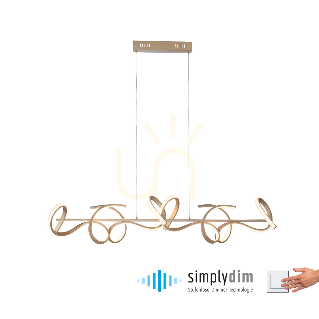 Utsikt CURLS 19033-60 4xLED pendellampa i mässing CURLS 19033-60 4xLED pendellampa i mässing