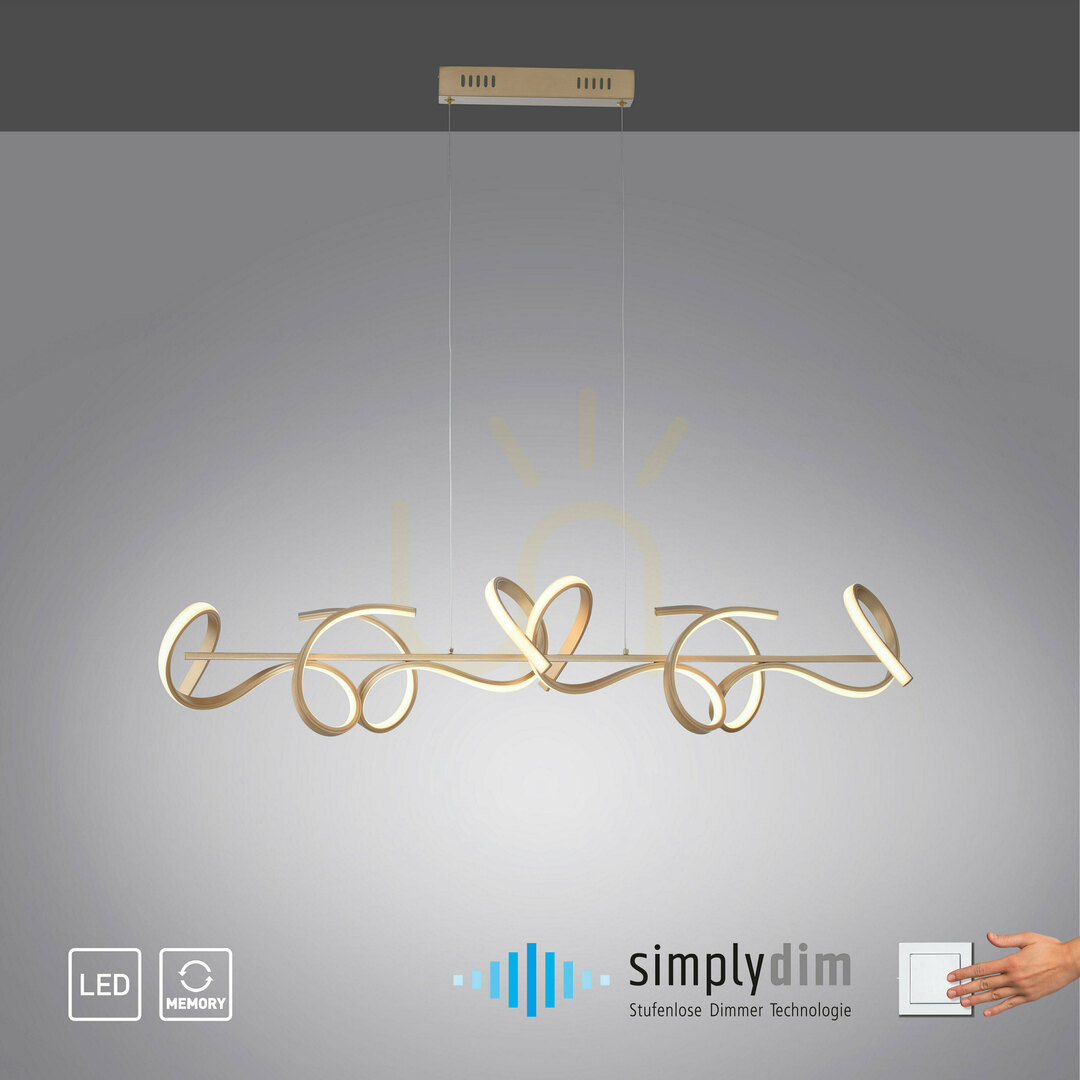 Utsikt CURLS 19033-60 4xLED pendellampa i mässing CURLS 19033-60 4xLED pendellampa i mässing