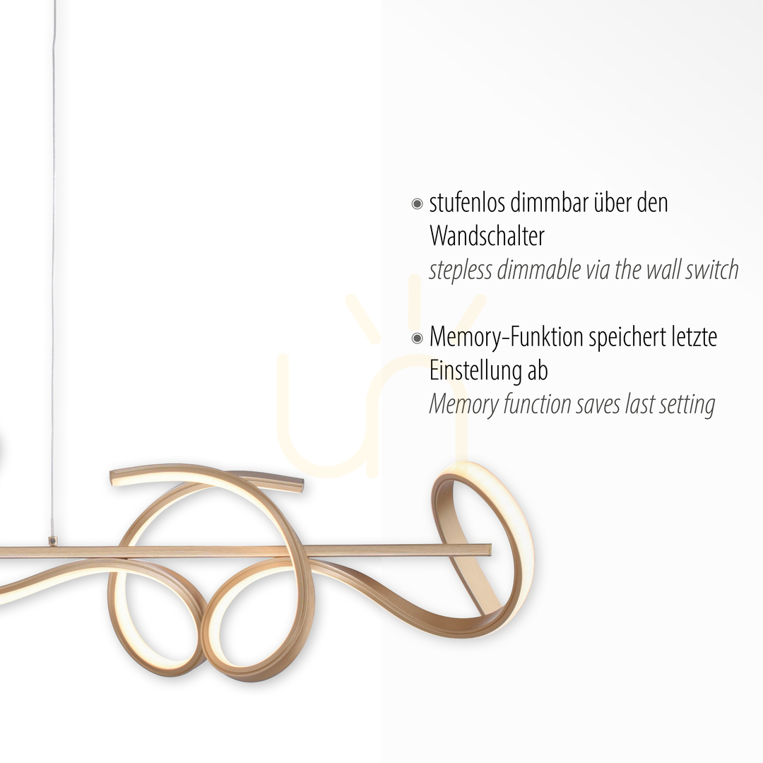 Display CURLS 19033-60 4xLED pendellampa i mässing CURLS 19033-60 4xLED pendellampa i mässing