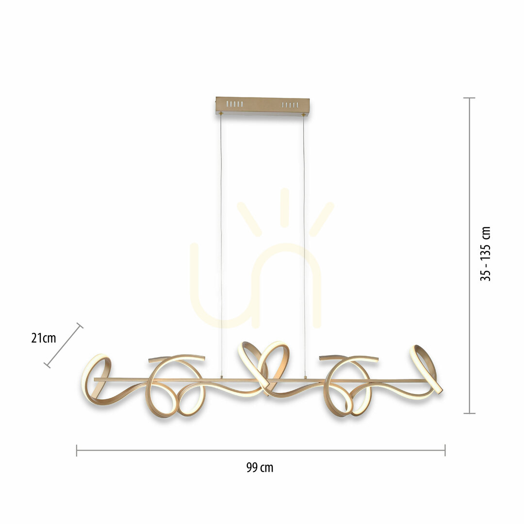 Förhandsvisning CURLS 19033-60 4xLED pendellampa i mässing CURLS 19033-60 4xLED pendellampa i mässing