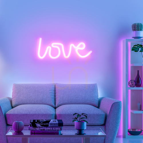 Kontrollera Paul Neuhaus Neon-Love vägglampa 85021-87 rosa 1xLED