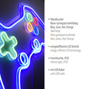 NEON-GAMER vägglampa 85022-70 Multicolor 1xLED 3 NEON-GAMER vägglampa 85022-70 Multicolor 1xLED small 3