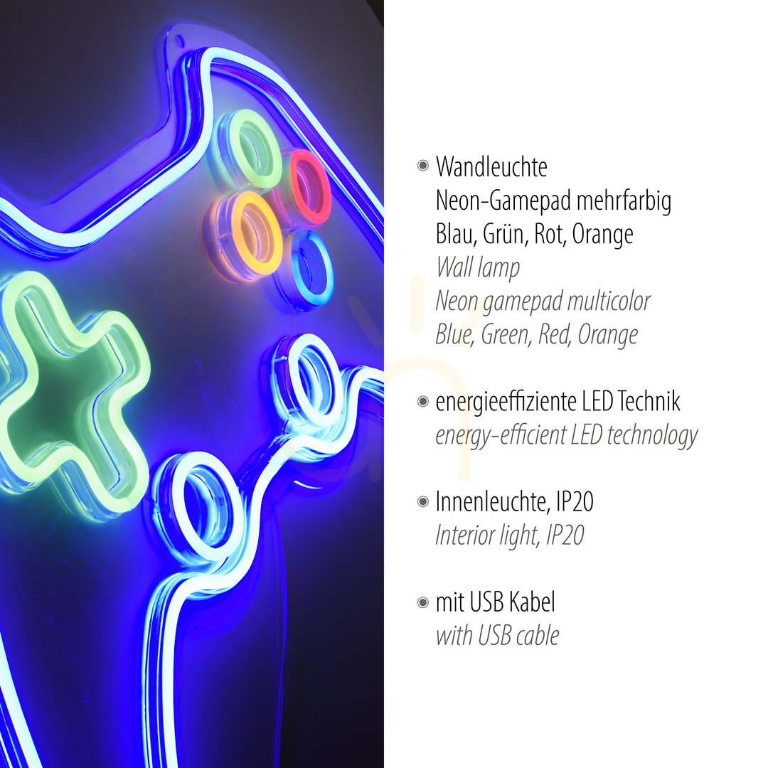 Display NEON-GAMER vägglampa 85022-70 Multicolor 1xLED NEON-GAMER vägglampa 85022-70 Multicolor 1xLED