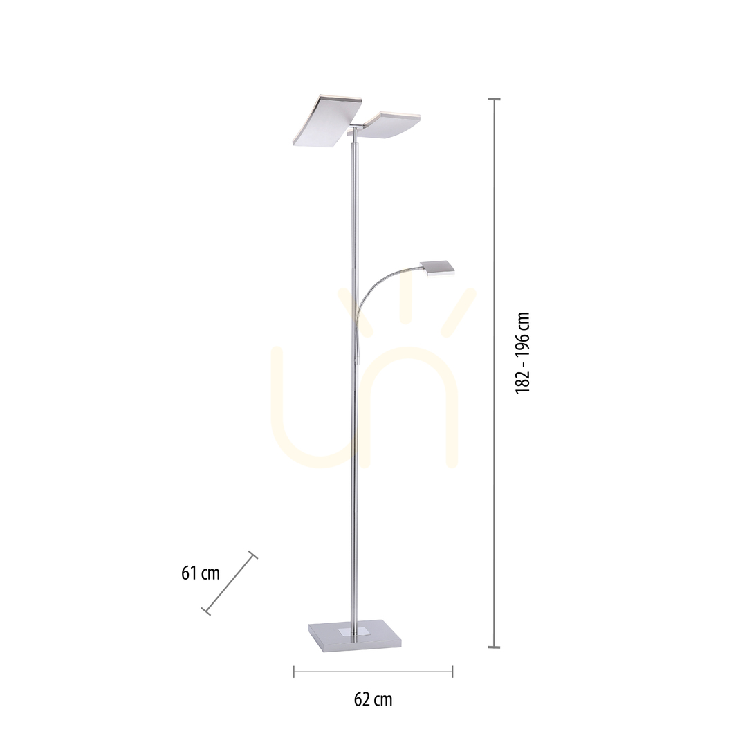 Förhandsvisning RUBEN Golvlampa 11725-55 Silver 2xLED RUBEN Golvlampa 11725-55 Silver 2xLED