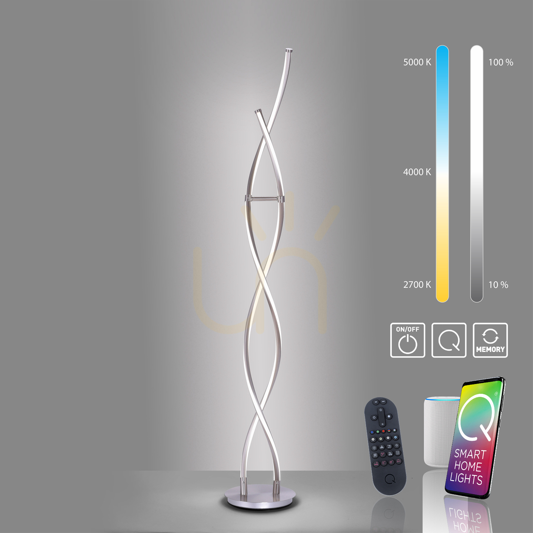 Visa Q-MALINA Golvlampa 439-55 Silver 2xLED Q-MALINA Golvlampa 439-55 Silver 2xLED