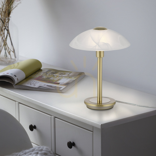 Kontrollera Bordslampa ENOVA 4026-60 matt mässing, touchdimmer, 1xG9