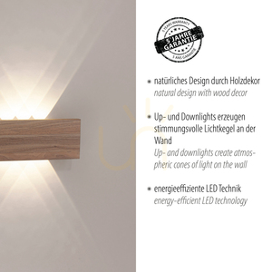 Vägglampa PALMA 9478-79 Trä 6xLED small 3
