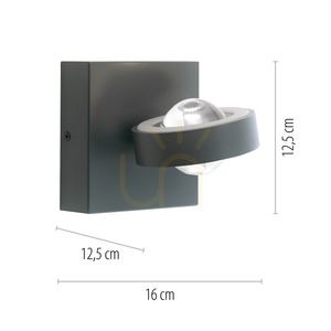 Q-MIA vägglampa 9185-13 Antracit 4xLED small 7