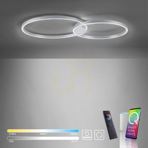 Q-KATE plafond 6589-95 Silver 2xLED small 12