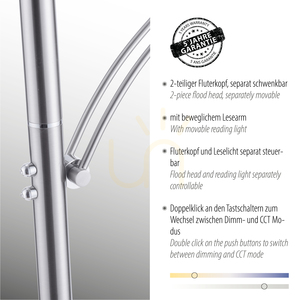 ARTUR Golvlampa 673-55 Silver 3xLED small 3
