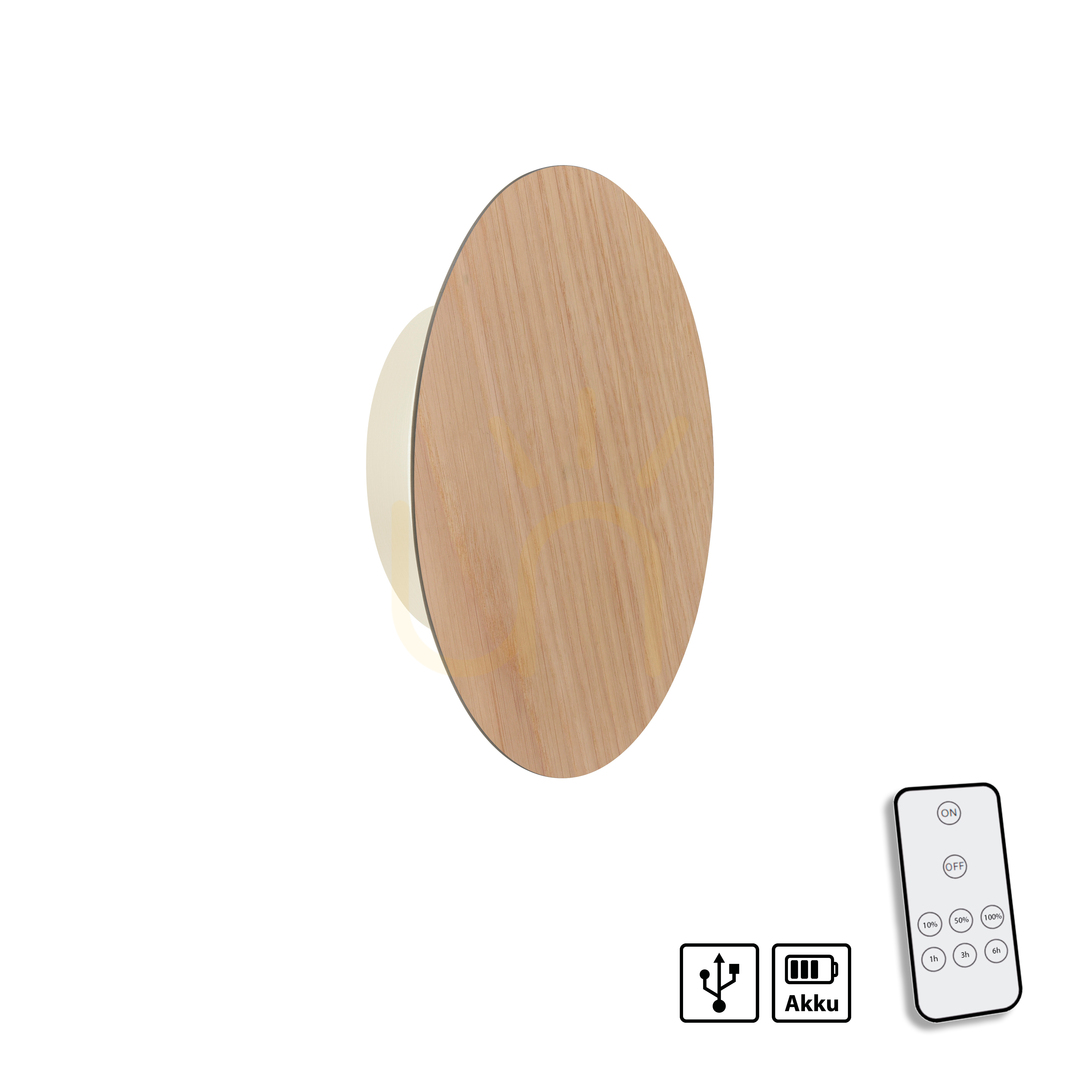 Utsikt AKKU-PUNTUA vägglampa 8152-79 Trä 1xLED AKKU-PUNTUA vägglampa 8152-79 Trä 1xLED