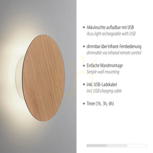 AKKU-PUNTUA vägglampa 8152-79 Trä 1xLED 3 AKKU-PUNTUA vägglampa 8152-79 Trä 1xLED small 3
