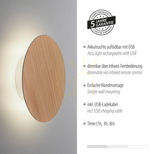 AKKU-PUNTUA vägglampa 8152-79 Trä 1xLED 4 AKKU-PUNTUA vägglampa 8152-79 Trä 1xLED small 4