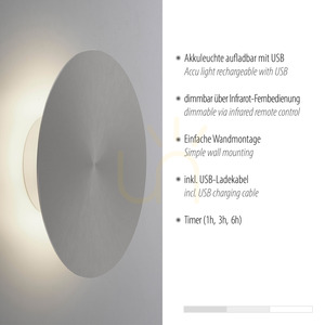 AKKU-PUNTUA vägglampa 8153-15 Grå 1xLED 3 AKKU-PUNTUA vägglampa 8153-15 Grå 1xLED small 3