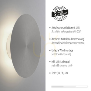 AKKU-PUNTUA vägglampa 8153-15 Grå 1xLED 4 AKKU-PUNTUA vägglampa 8153-15 Grå 1xLED small 4