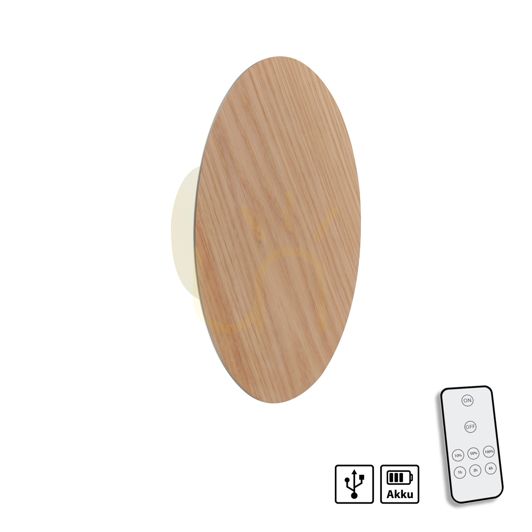 Utsikt AKKU-PUNTUA vägglampa 8153-79 Trä 1xLED AKKU-PUNTUA vägglampa 8153-79 Trä 1xLED