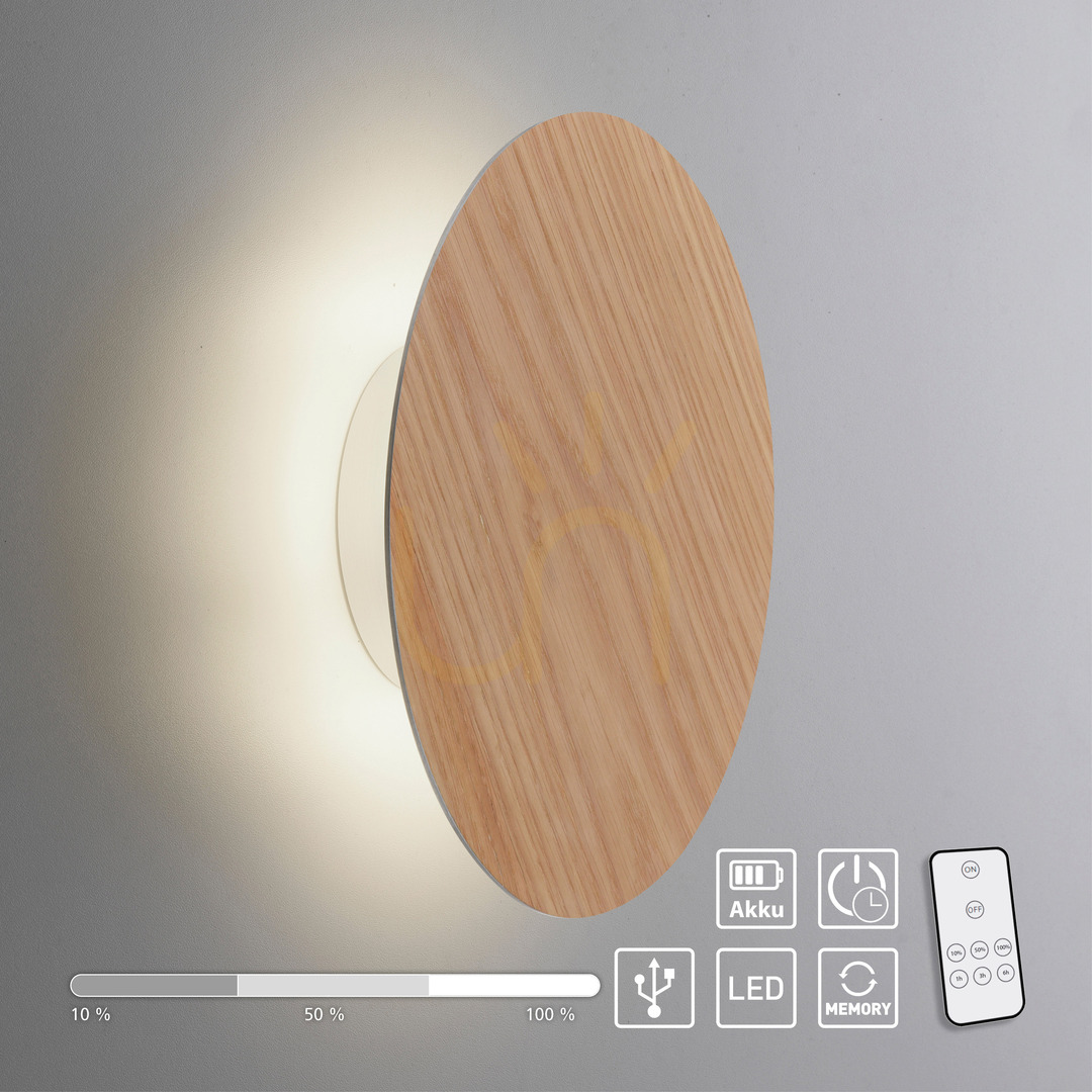 Display AKKU-PUNTUA vägglampa 8153-79 Trä 1xLED AKKU-PUNTUA vägglampa 8153-79 Trä 1xLED
