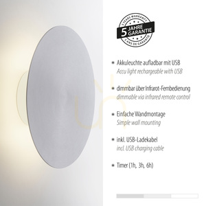 AKKU-PUNTUA vägglampa 8153-95 Silver 1xLED small 4
