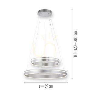 Q-VITO Taklampa 8420-55 Silver 2xLED small 7