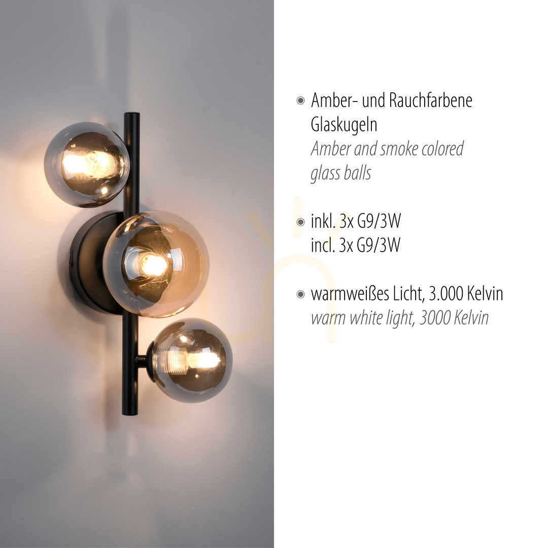 Display POPSICLE 9583-18 Tonad 3xG9 vägglampa POPSICLE 9583-18 Tonad 3xG9 vägglampa