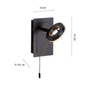 SILEDA vägglampa 9785-13 Antracit 1xLED small 7