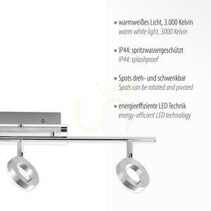 SILEDA plafond 6785-96 Silver 3xLED small 3