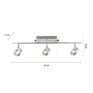 SILEDA plafond 6785-96 Silver 3xLED small 6