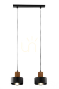 Taklampa Sigma RIF WOOD 2 svart/ljusbrun E27 justerbar höjd 41861 small 2