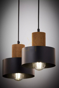 Taklampa Sigma RIF WOOD 2 svart/ljusbrun E27 justerbar höjd 41861 small 3