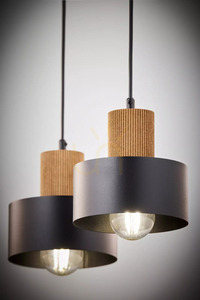 Taklampa Sigma RIF WOOD 2 svart/ljusbrun E27 justerbar höjd 41861 small 4