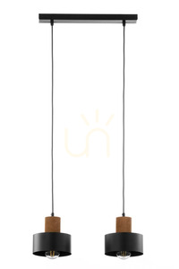 Taklampa Sigma RIF WOOD 2 svart/ljusbrun E27 justerbar höjd 41861 small 0