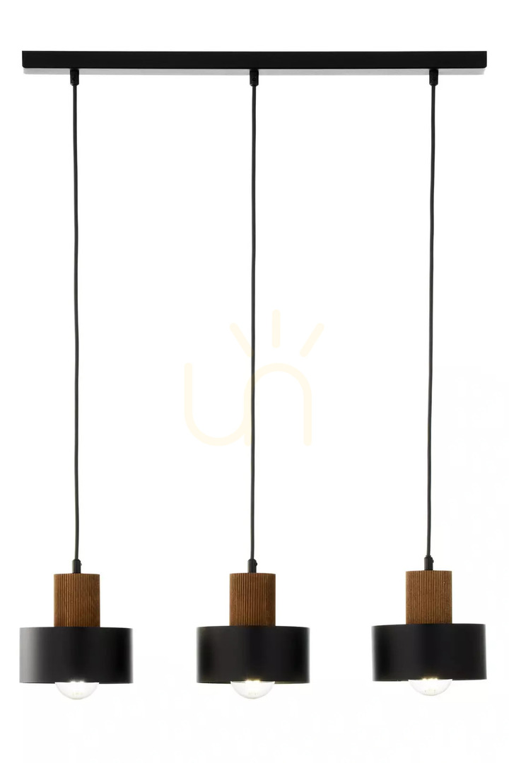 Visa Pendellampa Sigma RIF WOOD 3 svart/brun E27 41862 Pendellampa Sigma RIF WOOD 3 svart/brun E27 41862