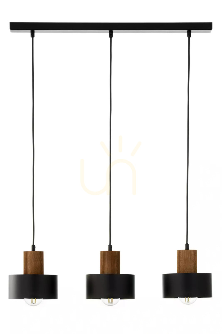 Kontrollera Pendellampa Sigma RIF WOOD 3 svart/brun E27 41862 Pendellampa Sigma RIF WOOD 3 svart/brun E27 41862