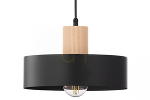 Pendellampa Sigma RIF WOOD 1 svart/naturligt trä E27 SKU 41864 small 4