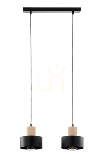 Kontrollera Pendellampa Sigma RIF WOOD 2 svart/naturligt trä 41866