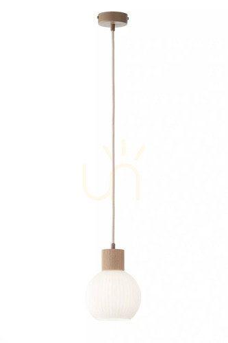 Kontrollera Pendant Light Sigma ALBA 1 Beige Trä E27 41842